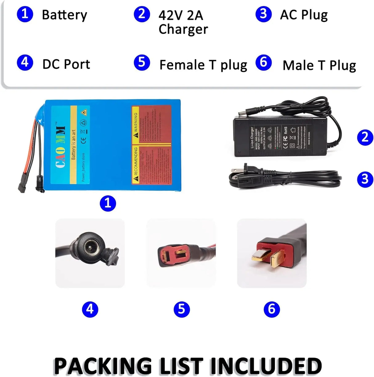 36V Battery, (2-5 Days Delivery from California) 10AH/ 14AH/ 16AH/ 20AH Lithium Battery Pack Li Ion Battery for 200-1000W Motor Electric Bike Bicycle Scooter