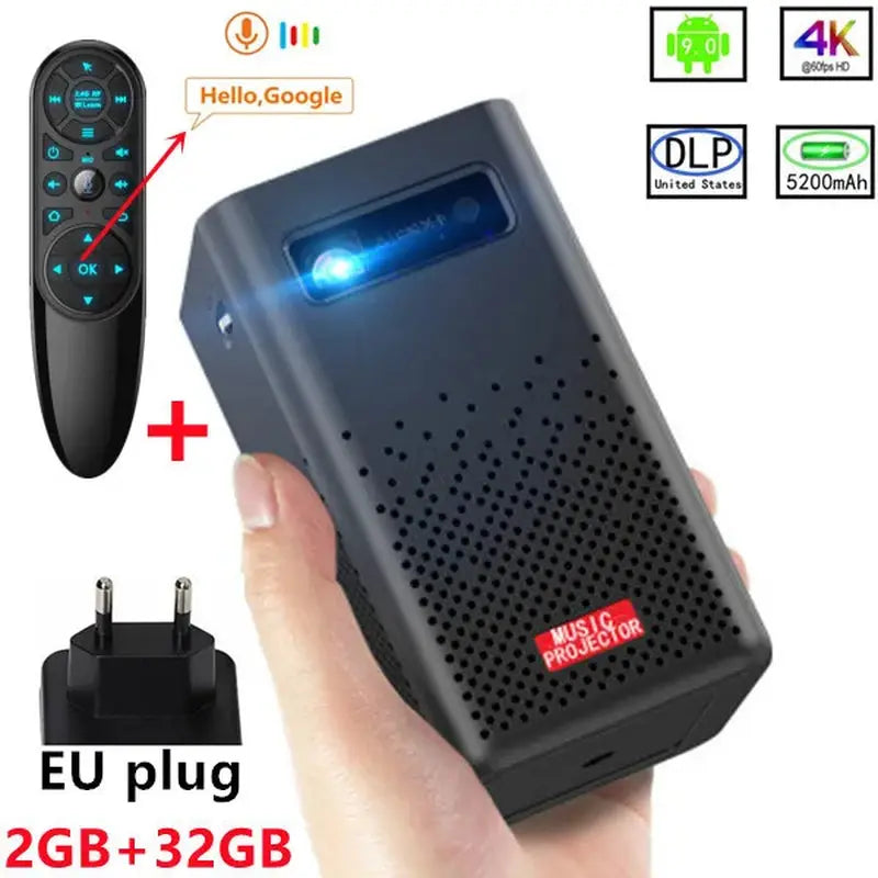 Android Smart Projector WIFI 5G LED DLP 1080P HD 4K Bluetooth 3D Projector on the Same Screen for Mobile and Tablet