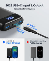 Portable Charger, 22.5W 20000Mah USB C in & Out Power Bank Fast Charging, PD 3.0+QC 4.0 LED Display Phone Battery Pack Compatible with Iphone 15 14 13 12 Pro Samsung S21 Google Ipad Tablet, Etc.