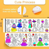Children'S Drawing Roll Sticky Color Filling Paper Graffiti Scroll Coloring Paper Roll for Kids DIY Painting Educational Toys