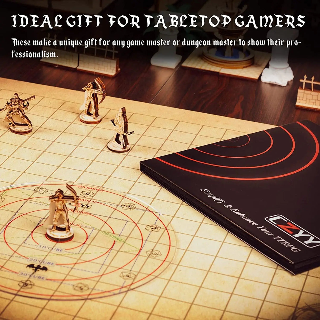 Upgraded Spell AOE Damage Template Extra Large to 30' Cube & 30' Cone, Acrylic D&D Area Effect Marker with Gift Box - Perfect Tabletop RPG Gaming Accessories, Tools for Dungeons and Dragons, Ttrpgs