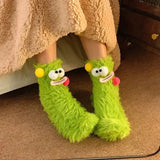 Winter Coral Velvet Socks Funny 3D Cartoon Girls Thickened Warm Socks Home Parent-Child Stockings Floor Sleeping Socks for Kids