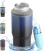 4 in 1 Can Cooler Water Bottle, 12Oz Stainless Steel Beer Bottle with Straw Fits Slim Skinny Bottle & Can, Non-Slip | Indigo Crush