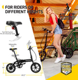 Swagcycle EB-5 Lightweight Aluminum Folding Electric Bike with Pedals