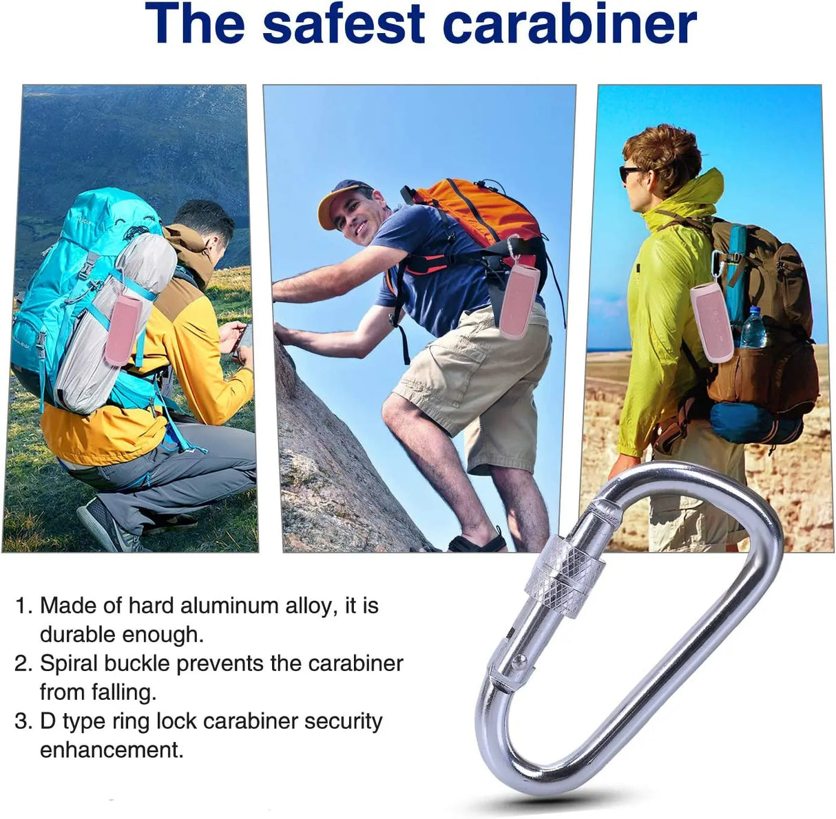 Silicone Carrying Travel Case for JBL FLIP 5 Waterproof Portable Bluetooth Speaker with Extra Carabiner - Pink