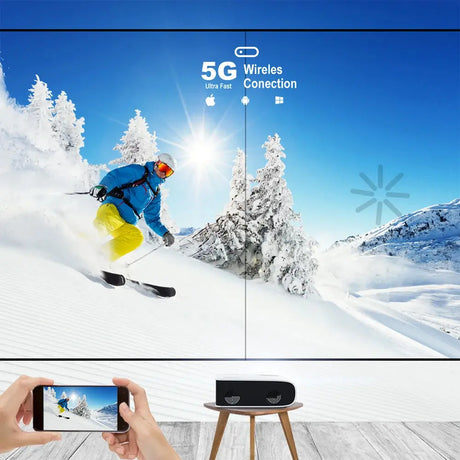 Salange Projector 1920X1080P Android 5G Wifi Bluetooth LED Video Beamer Home Theater Cinema Full 1080P Projector for Smartphone