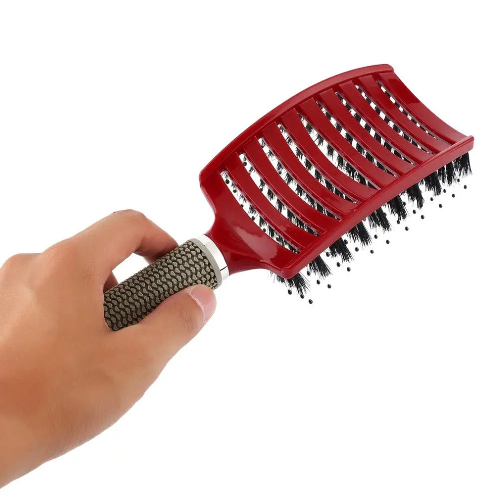Women Hair Scalp Massage Comb Bristle Nylon Hairbrush Wet Curly Detangle Hair Brush for Salon Barber Hairdressing Styling Tools