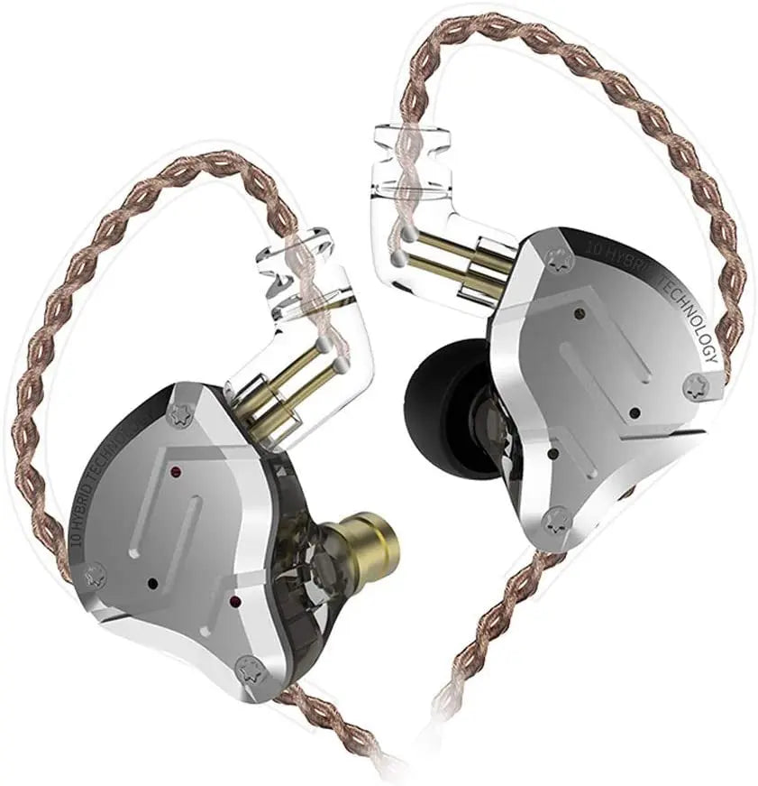 KZ ZS10 Pro in Ear Monitor Earbuds Headphone, KZ Earbuds with 4BA and 1DD Drivers, KZ Hifi IEM Earphone Upgraded ZS10 Pro with Detachable 0.75Mm 2 Pin 6N OFC Cable (Black No Mic)……