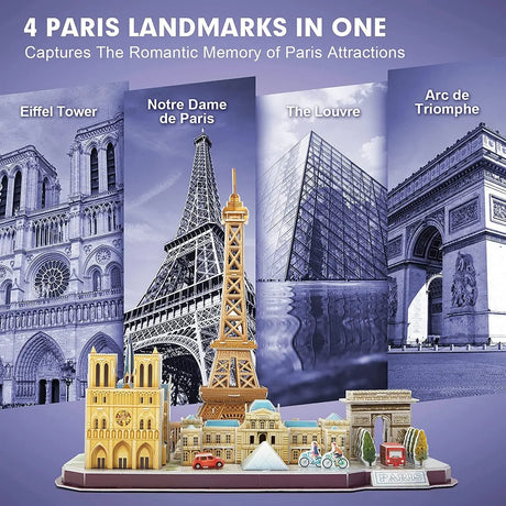 3D Puzzles for Kids Ages 8-10 12-14 Pairs Cityline Arts Crafts for Girls Ages 8-12 Architecture STEM Projects for Kids Ages 8-12, Toys Gifts for 8 Year Old Girls Eiffel Tower, Notre Dame De Paris