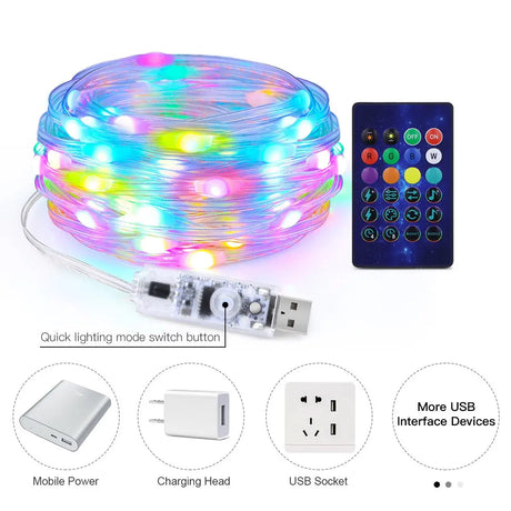 5M/10M/20M LED Christmas Lights Fairy String Light Smart Bluetooth Addressable Curtain Lights Garland Festoon Home Party Decor
