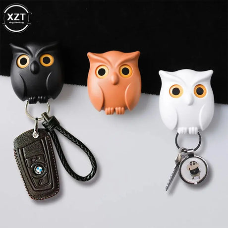 1 PCS Owl Night Wall Magnetic Key Holder Magnets Hold Keychain Owl Key Hook up Will Open Eyes Home Decoration