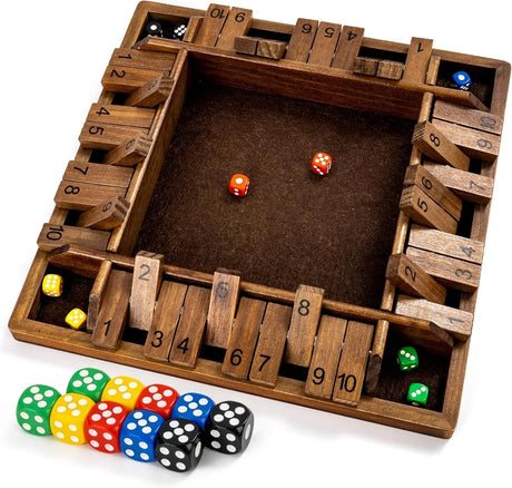 14 Inches 4-Way Board Game (2-4 Players) for Kids & Adults [Large Wooden Game, 8 Dice + Rules] Smart Addition Learning Game – Vantage Style