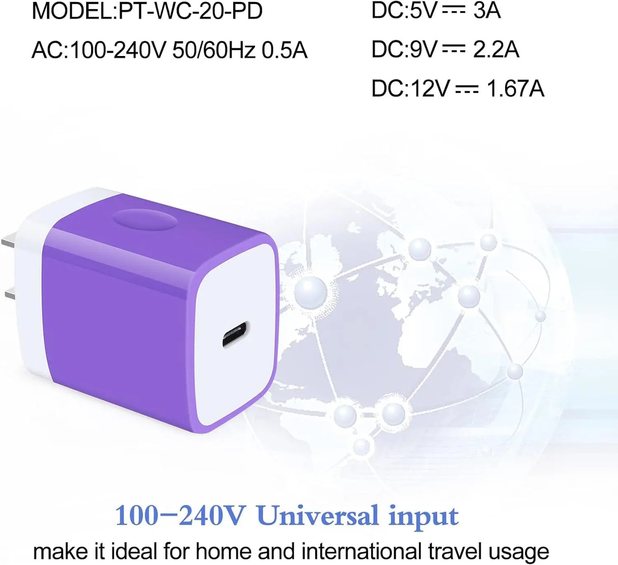 20W PD USB C Box Wall Charger, 2Pack Fast Charging Type C Charger Block Power Adapter USB C Plug Cube Brick for Pixel 8 7 Pro 7A 7 6A 5A 4 Xl,Samsung S24 A15 A14 A13 S23,Iphone 15 14 Pro Max,Ipad Pro