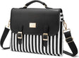 Computer Bag Laptop Bag for Women Cutelaptop Messenger Bag Case for Work College, Stripe-Black, 14-Inch