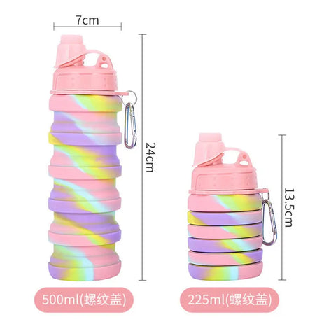 New Portable Silicone Water Bottle Retractable Folding Coffee Bottle Cups E Outdoor Travel Tools Collapsible Sport Bottles