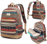 New Bohemian Laptop Backpack with Massage Cushioned Straps Travel Outdoor Backpack for Laptop up to 15.6 Inch