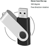 10-Pack  16GB USB 2.0 Flash Memory Stick Swivel Thumb Drives for Universal Data Storage at Home & the Office (Black)