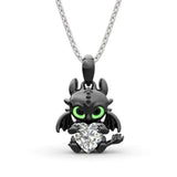 Hot-Selling Demon Dragon Cartoon Necklace Crystal Glass Alloy Pendant Anime Character Souvenir Gift