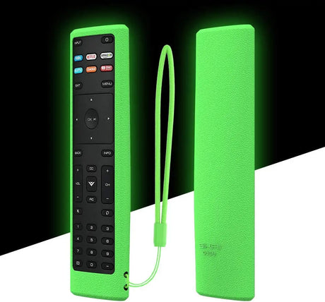 Remote Case Compatible with Vizio XRT136 Smart TV Remote Skin-Friendly Shockproof Silicone Cover for Vizio XRT136 Remote Washable Anti-Lost with Remote Loop (Glow in Dark Green)