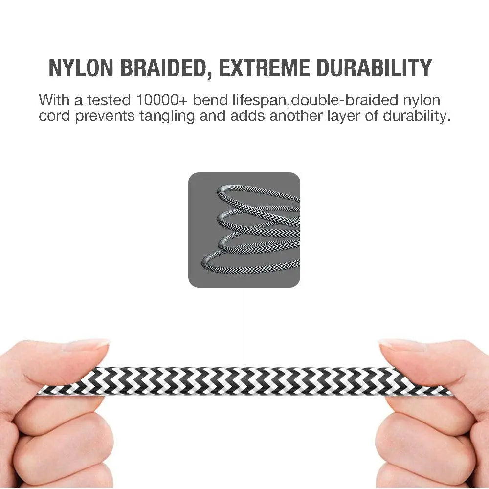 3.5Mm Stereo Audio Cable Extension Male to Male Nylon Braided 10Ft/3M Tangle-Free AUX Cable for Headphones, Ipods, Iphones, Ipads, Home/Car Stereos and More (Black)
