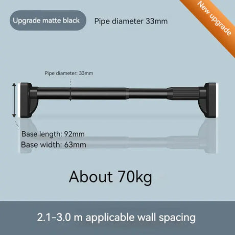 40-450CM White Shower Curtain Rod Adjustable Stainless Steel Tension Telescopic Rod for Bathroom Windows No Drill Simple Bracket