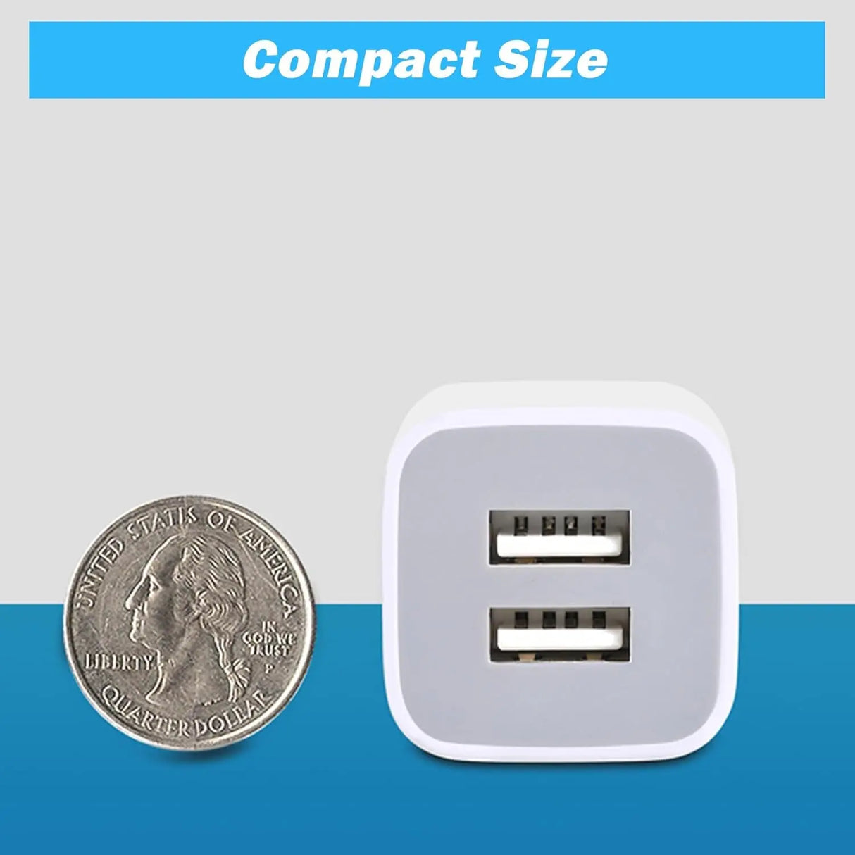 Wall Charger,4-Pack 2.1A Dual Port USB Power Adapter Plug Charging Block Cube for Phone 8/7/6 Plus/X, Pad, Samsung Galaxy S5 S6 S7 Edge,Lg, Android (White)