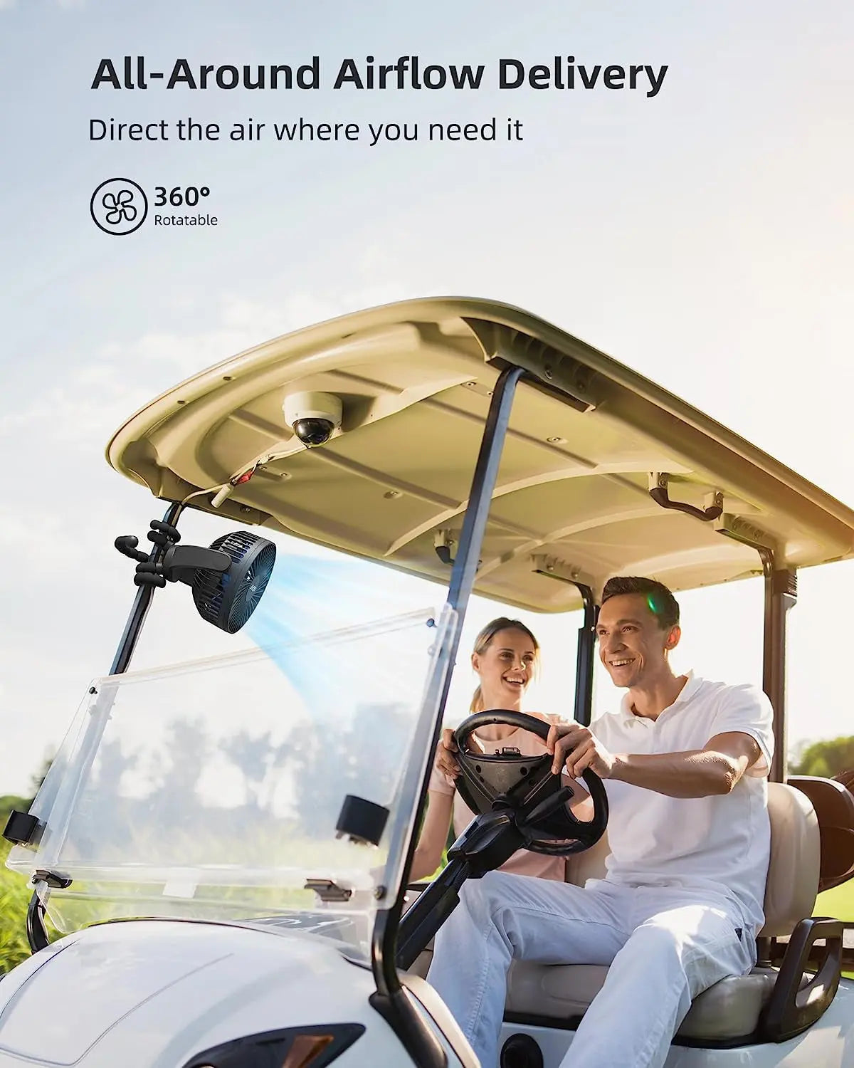 5000Mah Portable Battery Operated Fan, Baby Stroller Fan Flexible Tripod Small Clip on Fan for Bike & Treadmill,Usb Rechargeable and Handheld Cooling Fan for Travel, Car Seat, Golf Cart, Bed