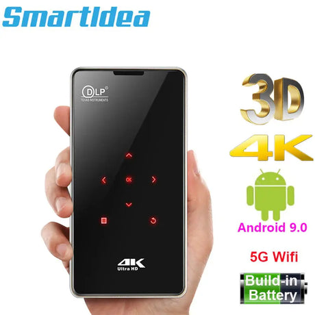 HD Portable Mini 3D 4K DLP Projector Android 9.0 5G WIFI Mobile Pocket Beamer Smartphone Home Video Game Proyector
