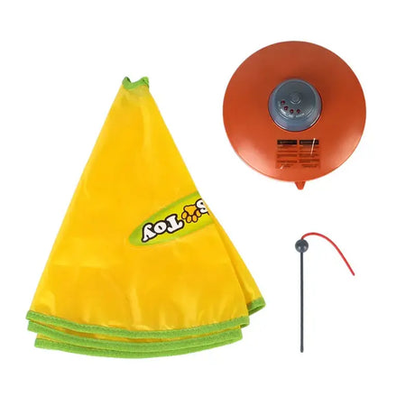 4 Speeds Motion Undercover Mouse Fabric Moving Feather Interactive Pet Toy for Cat Kitty Automatic Electric Cat Toy Plate
