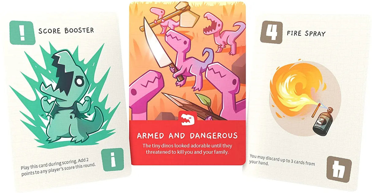 - Happy Little Dinosaurs Card Game - Dodge Disasters & Survive the Apocalypse! - 2-4 Players Ages 8+