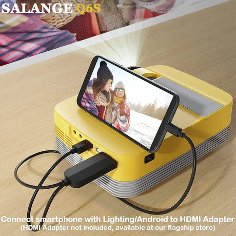 Q6S Video Projector for Movie Home Cinema Full HD 1080P Supported Airplay Movie Beamer Wifi Android 10 TV BOX Optional