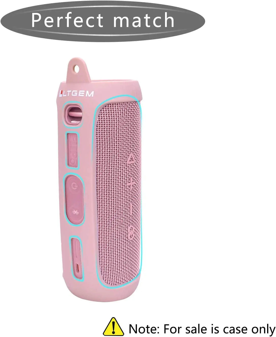 Silicone Carrying Travel Case for JBL FLIP 5 Waterproof Portable Bluetooth Speaker with Extra Carabiner - Pink