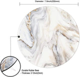 Mouse Pad,Anti Slip Rubber round Mousepads Desktop Notebook Mouse Mat with Stitched Edge for Working and Gaming (Marble Grey B)