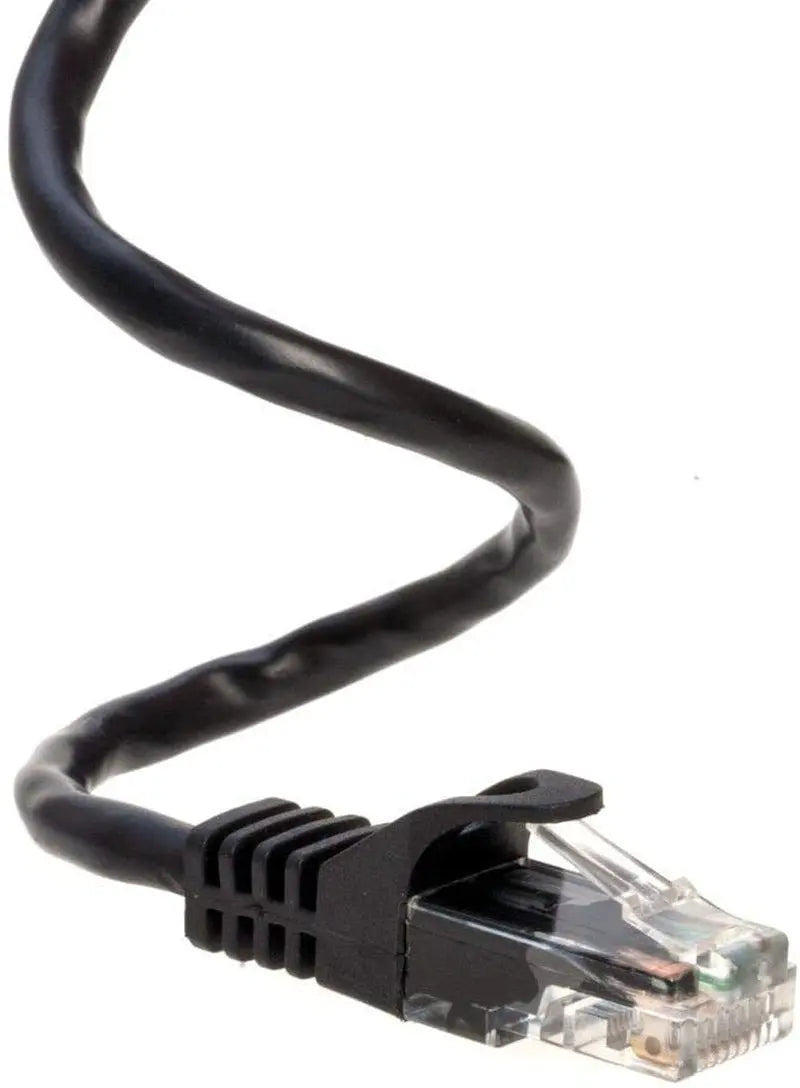 100Ft Black Cat5E Ethernet Network Patch Cable Internet Wire for Modem, Router, Pc, TV, Consoles