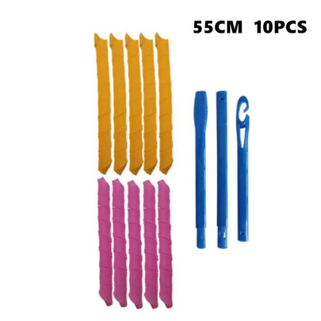 10Pcs Heatless Hair Curler No Heat Hair Rollers Sleeping Soft Spiral Curls Lazy Perm Curling Rod Wave Formers Hair Styling Tools