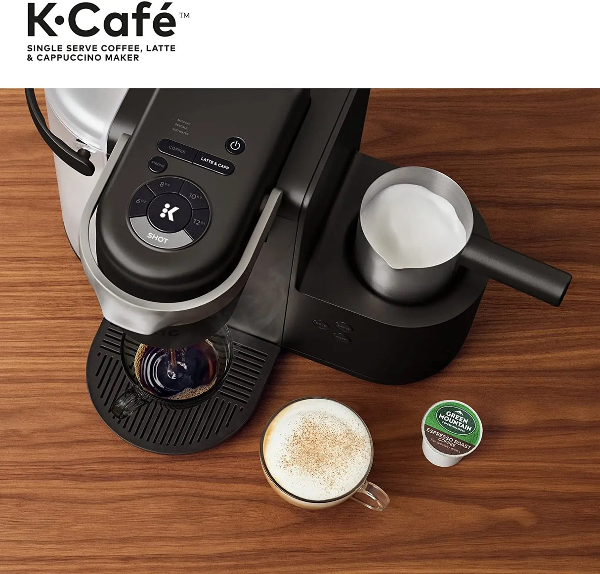 K-Cafe Single Serve K-Cup Coffee, Latte and Cappuccino Maker, Dark Charcoal