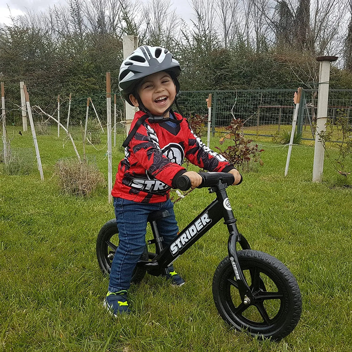 12” Sport Bike - No Pedal Balance Bicycle for Kids 18 Months to 5 Years - Includes Safety Pad, Padded Seat, Mini Grips & Flat-Free Tires - Tool-Free Assembly & Adjustments