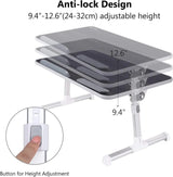 Laptop Bed Tray Table, Adjustable Laptop Bed Stand, Portable Standing Table with Foldable Legs, Foldable Lap Tablet Table for Sofa Couch Floor - Medium Size