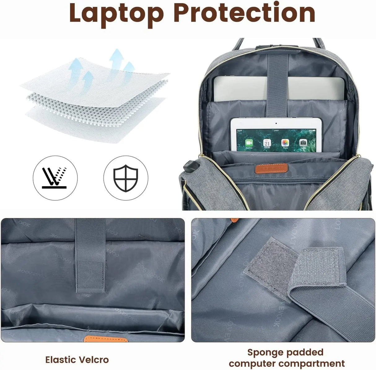 Unisex Anti-Theft 15.6” Laptop Backpack with Lock - for Travel, Business, College, and Outdoor