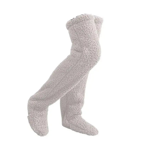 2 in 1 Fluffy Footmuff Women Long Kneelet Socks Warm Plush Socks for Adult Knee Warmers Winter Leg Warmer Sleep Socks Gifts