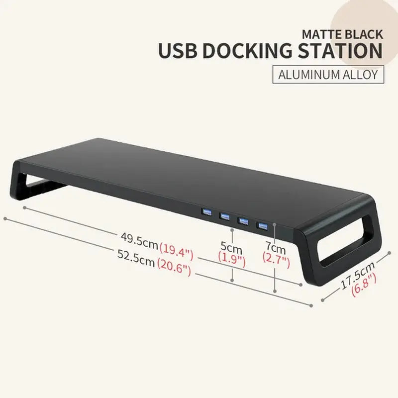 Monitor Stand Riser with USB 3.0 Ports Desktop Computer Laptop Sturdy Aluminium Alloy Support Monitor for Desk