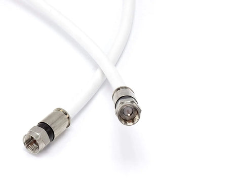 3 Feet, White - RG6 Coax Cable for TV - 3 FT Coaxial Cable for TV - Flexible Coaxial Cable - Short Coaxial Cable 3 Feet - CL2 Coaxial TV Cable - Dual-Shielded Coax - 3 Foot (0.9 Meters), White