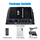 1600W Bluetooth Audio Power Amplifier, 4.1 Channel Support 2 Pairs Speakers 1 Subwoofer, Wireless Hifi Stereo Receivers for Home & Car