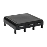 Plastic PC, Laptop Imac, Monitor Stand with Three Drawer Desk Organizer, Silver