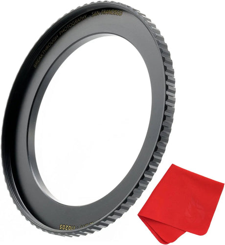 55Mm to 72Mm Step-Up Lens Adapter Ring for Filters, Made of CNC Machined Brass with Matte Black Electroplated Finish