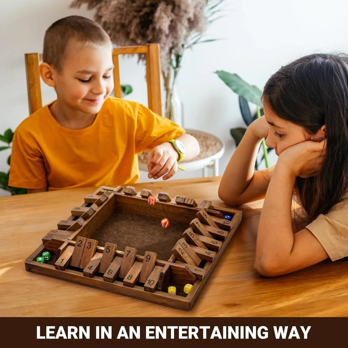 14 Inches 4-Way Board Game (2-4 Players) for Kids & Adults [Large Wooden Game, 8 Dice + Rules] Smart Addition Learning Game – Vantage Style