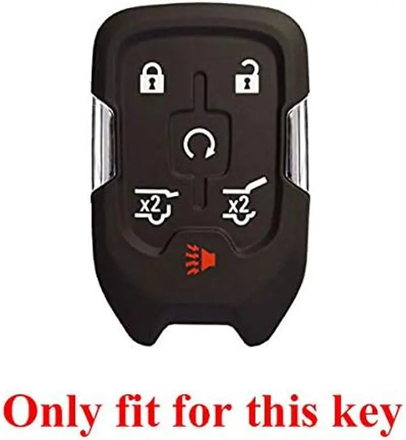 2Pcs 6 Buttons Smart Key Fob Cover Case Remote Protector Skin Keyless Jacket Holder Compatible with Chevrolet Suburban Tahoe 2015 2016 2017 2018 2019 2020 GMC Yukon 13508280 Black Blue