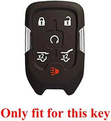 2Pcs 6 Buttons Smart Key Fob Cover Case Remote Protector Skin Keyless Jacket Holder Compatible with Chevrolet Suburban Tahoe 2015 2016 2017 2018 2019 2020 GMC Yukon 13508280 Black Blue