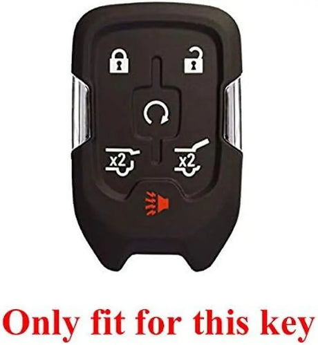 2Pcs 6 Buttons Smart Key Fob Cover Case Remote Protector Skin Keyless Jacket Holder Compatible with Chevrolet Suburban Tahoe 2015 2016 2017 2018 2019 2020 GMC Yukon 13508280 Black Blue