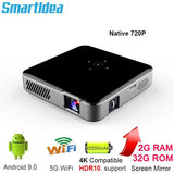 HD Portable Smart Projector Android 9.0 5G Wifi Proyector DLP 4K Projector 10500Mah Battery Mobile Smartphone Beamer